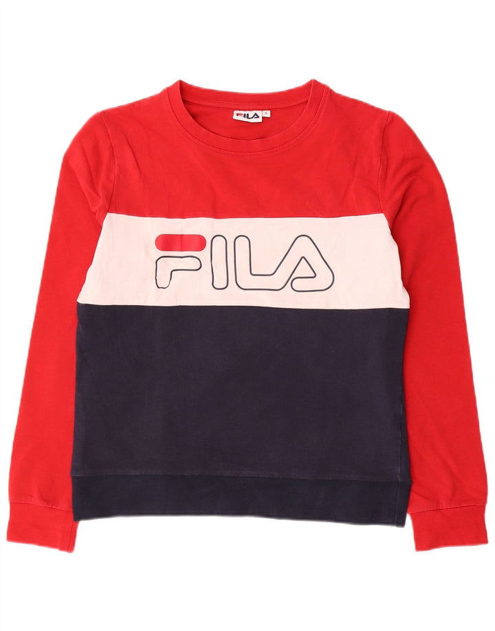 Felpa grafica da donna Fila Jumper UK 10 Small Red Colourblock
