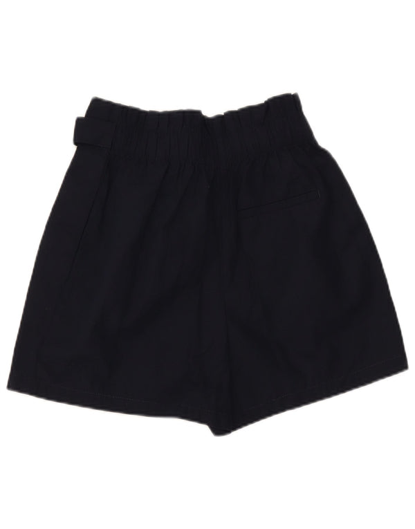 Pantaloncini casual a vita alta da donna Zara piccoli W26 in cotone blu navy