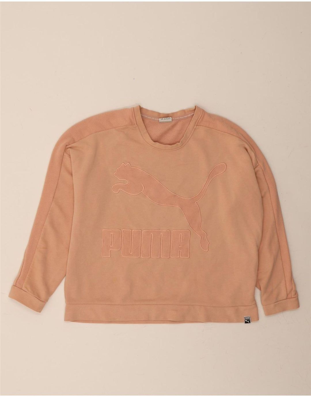 PUMA Womens Graphic Sweatshirt Jumper UK 14 Large  Pink Cotton Vintage Puma and Second-Hand Puma from Messina Hembry 