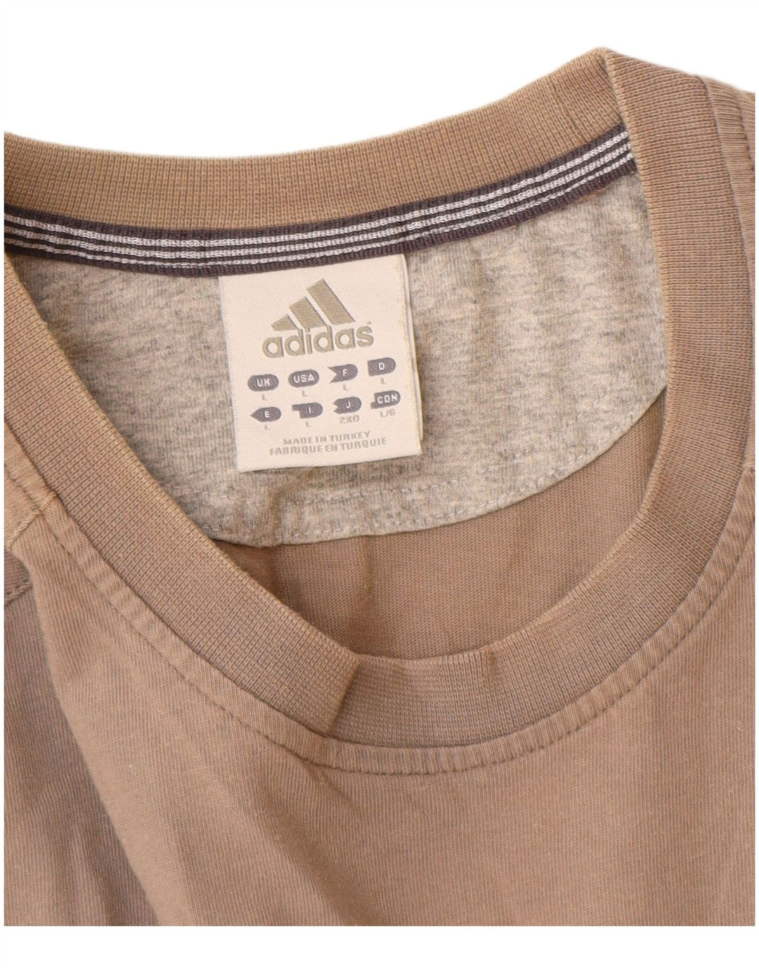 T-shirt Adidas da uomo Top Large in cotone grigio