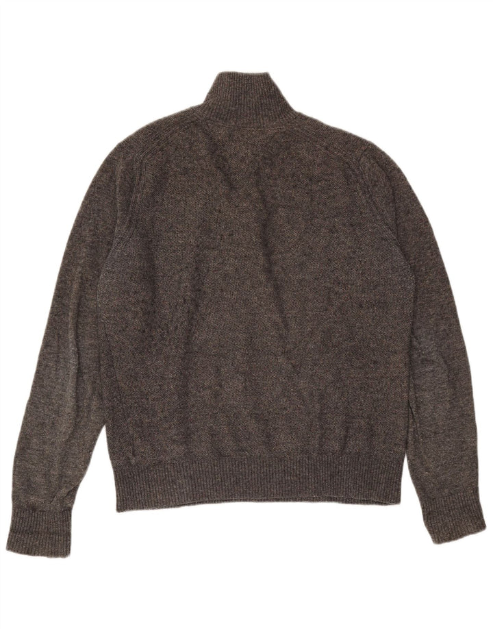 Maglione da uomo Tommy Hilfiger con bottoni e collo in lana grigio medio