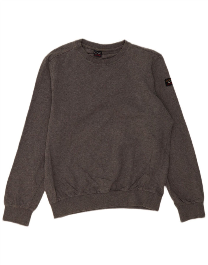 Paul & Shark Felpa da uomo Maglione Grande Cotone chiazzato grigio