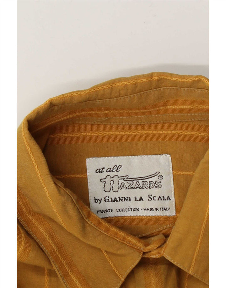 Camicia da uomo vintage grande gessato giallo