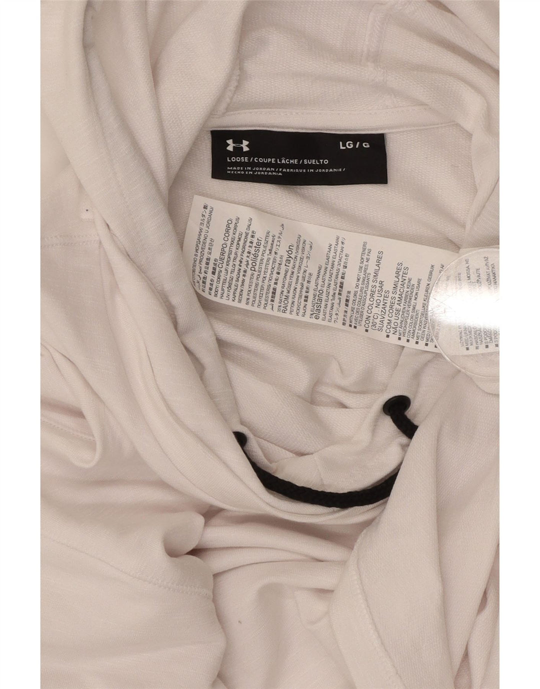 UNDER ARMOUR Womens Hoodie Jumper UK 16 Large White Polyester