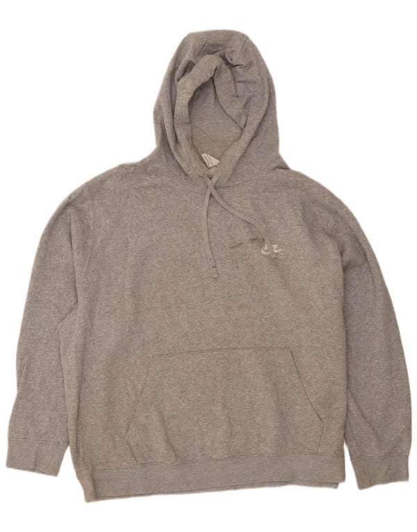 Felpa con cappuccio da uomo Nike 3XL cotone chiazzato grigio