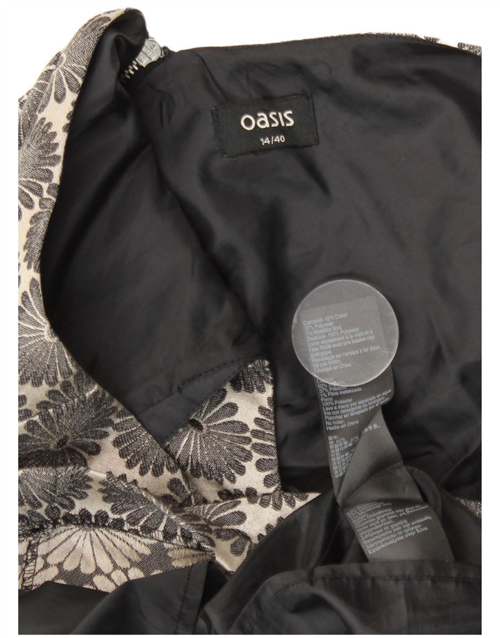 Abito a trapezio da donna Oasis UK 14 Cotone floreale medio blu navy