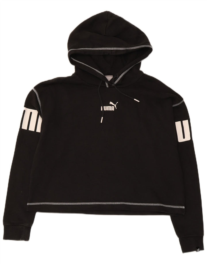 Felpa con cappuccio oversize grafica da donna Puma UK 10 piccola nera