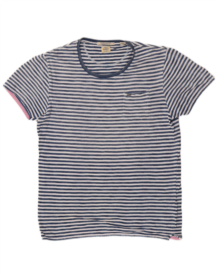 T-shirt da uomo Scotch & Soda Top in cotone a righe blu medio classico
