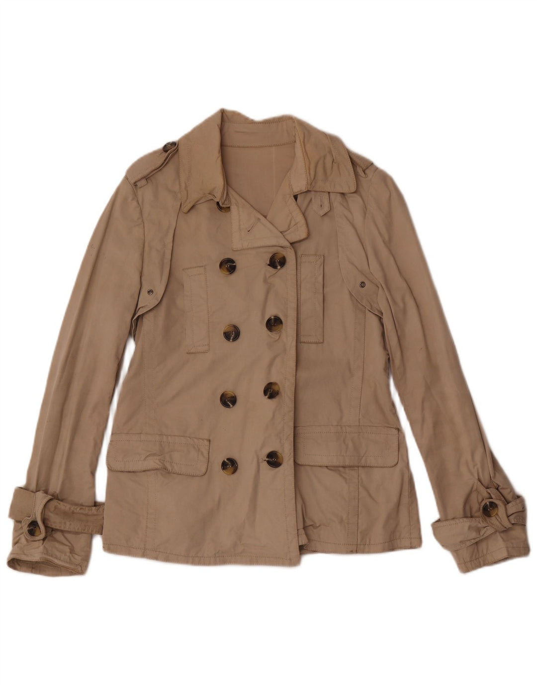 Trench corto doppiopetto da donna Massimo Dutti UK 14 Beige medio