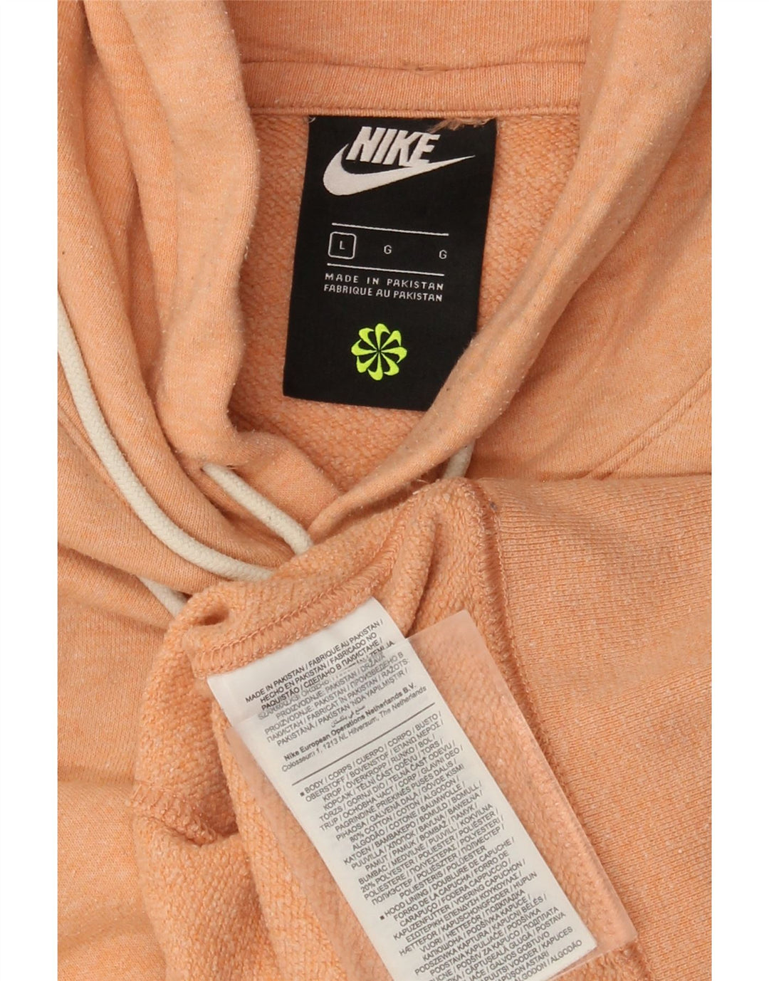 Felpa con cappuccio da uomo Nike Large Orange Cotton Sports