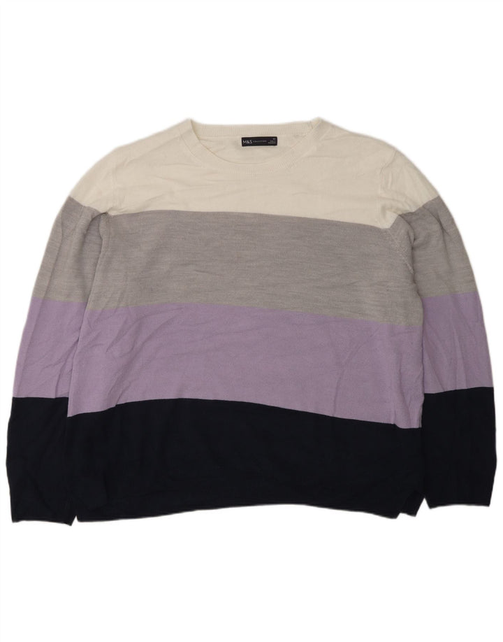 Maglione maglione girocollo da donna Marks & Spencer UK 22 2XL multicolore