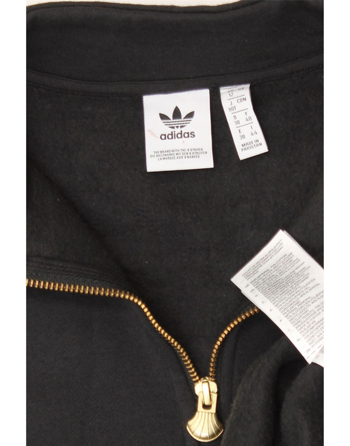 Felpa grafica oversize da donna Adidas Jumper UK 12 Medium Nero