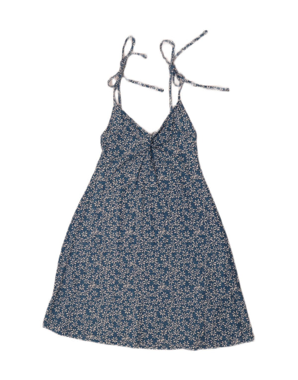 Topshop Womens Sundress UK 10 Small Blue Floral Viscosa