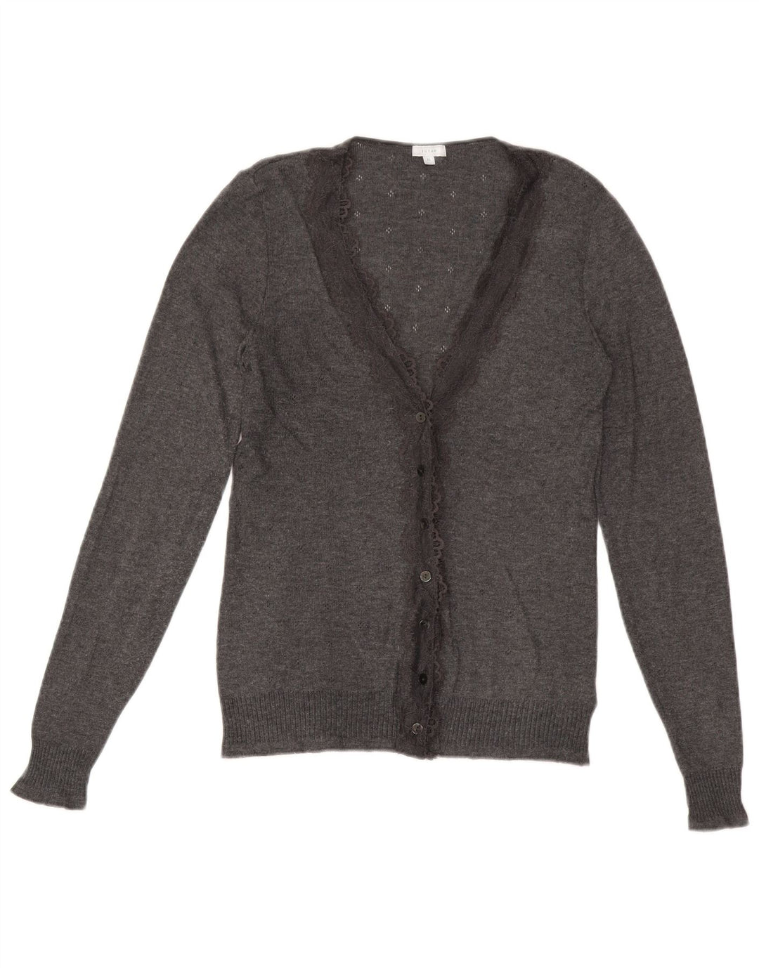 Maglione cardigan da donna JIGSAW UK 12 Poliestere grigio medio