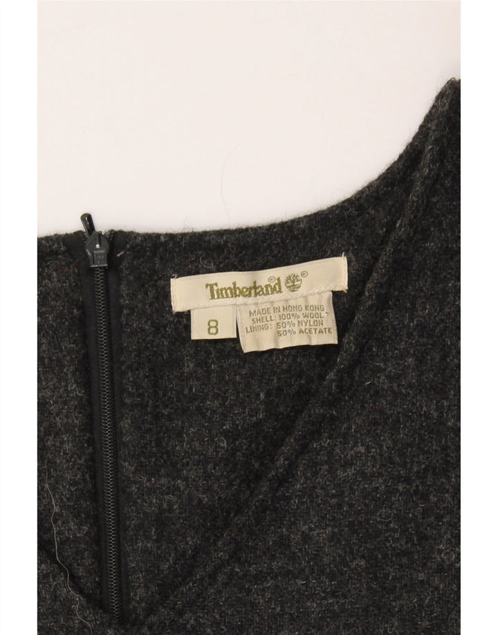 TIMBERLAND Womens Sleeveless Sheath Dress US 8 Medium Grey Wool Vintage Timberland and Second-Hand Timberland from Messina Hembry 