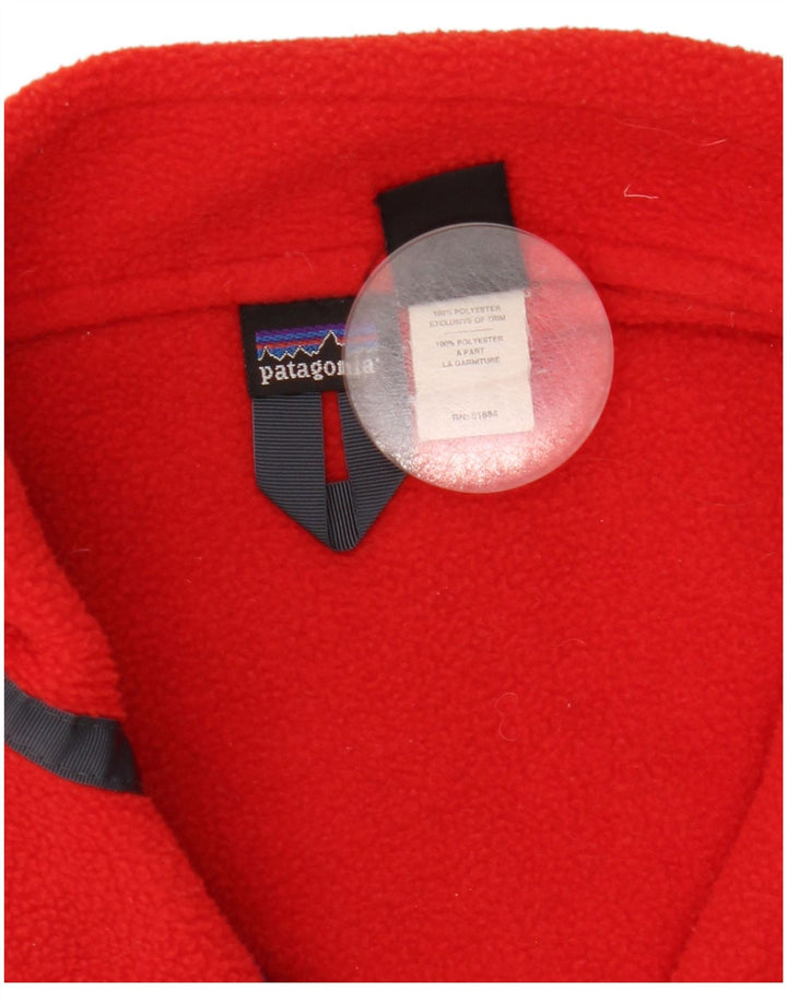 Patagonia Maglione in pile con collo a bottoni per ragazzi 13-14 anni XL Rosso Poliestere
