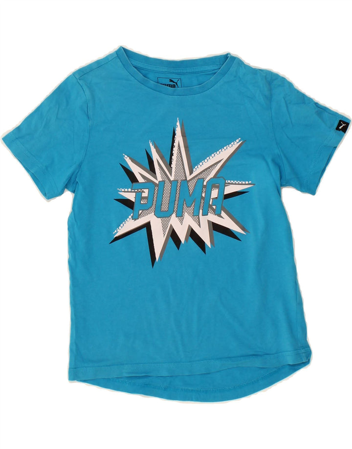 PUMA Boys Graphic T-Shirt Top 9-10 Years  Blue Cotton Vintage Puma and Second-Hand Puma from Messina Hembry 