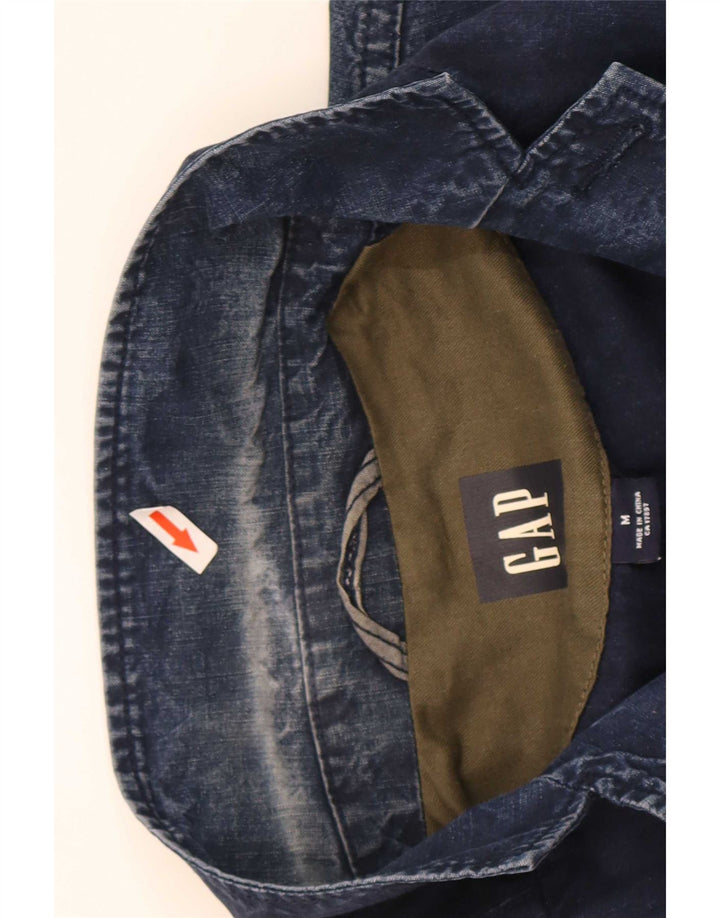 Giacca blazer in denim da uomo a 3 bottoni Gap UK 38 cotone medio blu navy
