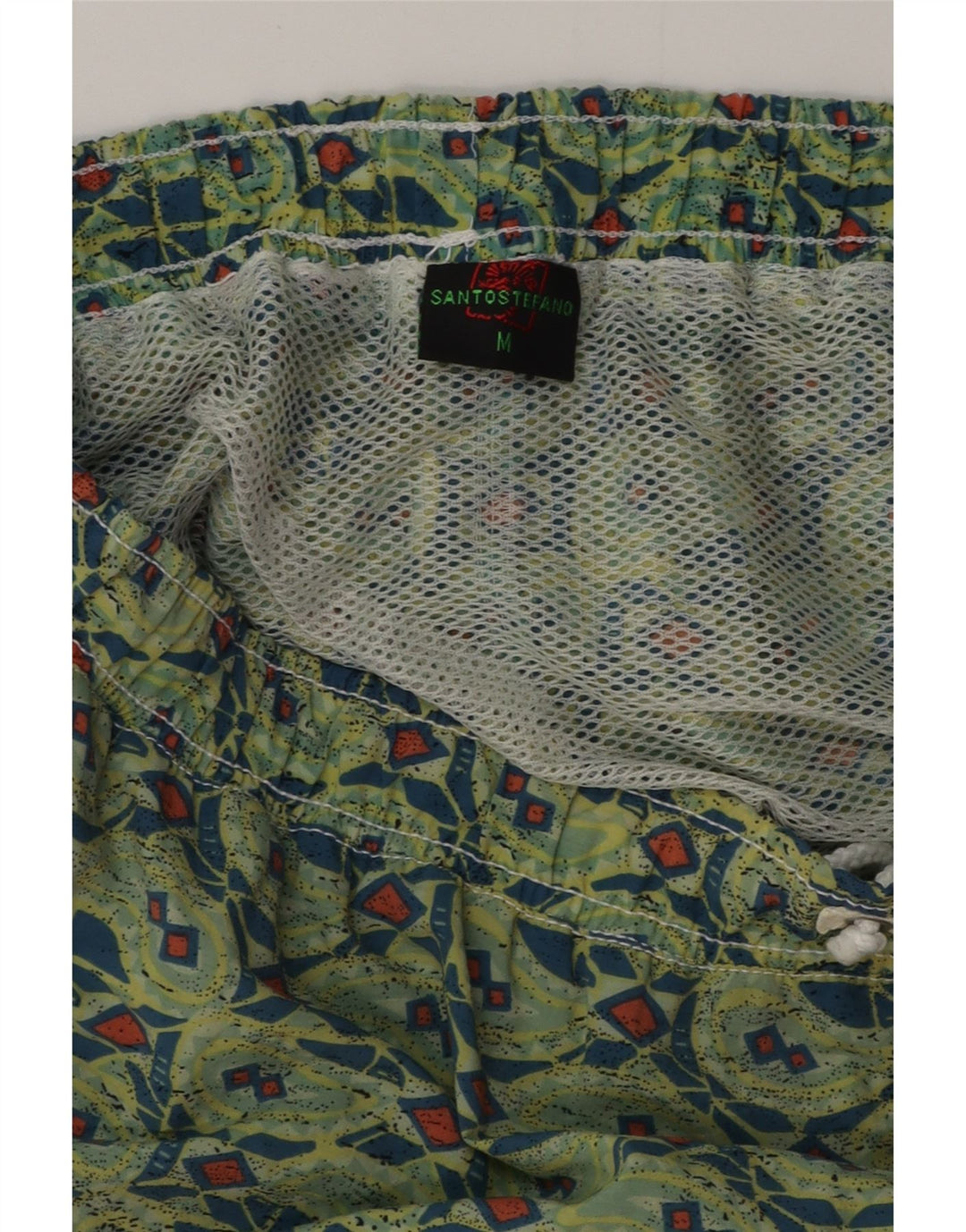 SANTO STEFANO Pantaloncini da bagno uomo Verde medio geometrico in poliammide