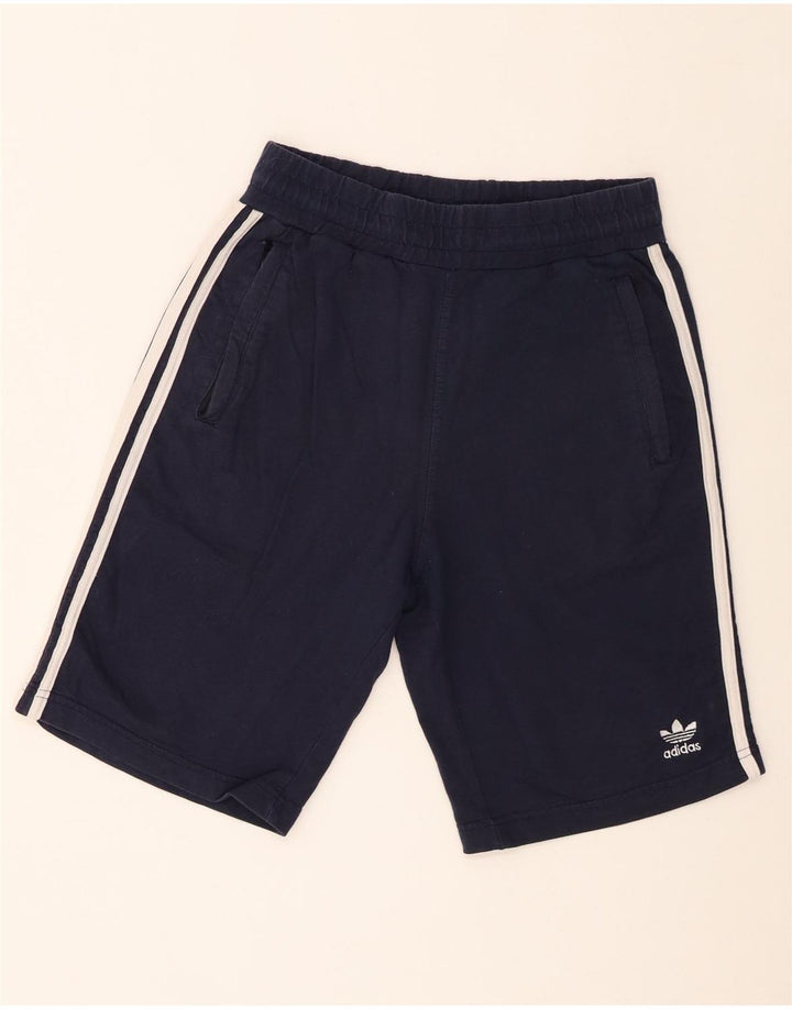 Pantaloncini sportivi da uomo Adidas medi in cotone blu navy