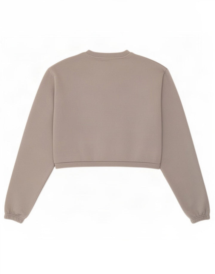 Felpa corta da donna Ellesse Maglione UK 12 Cotone grigio medio