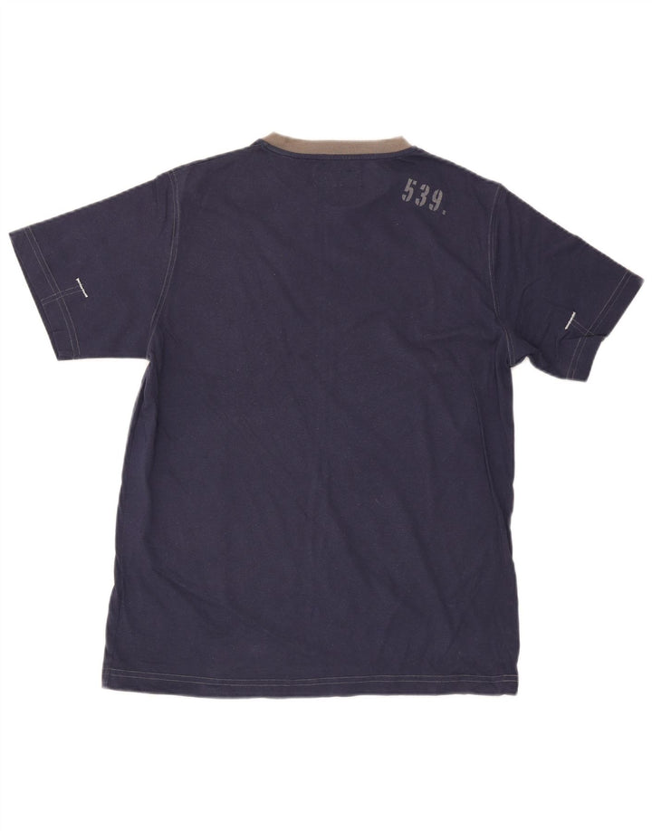 T-shirt grafica da uomo Marlboro Classics Top in cotone blu navy medio