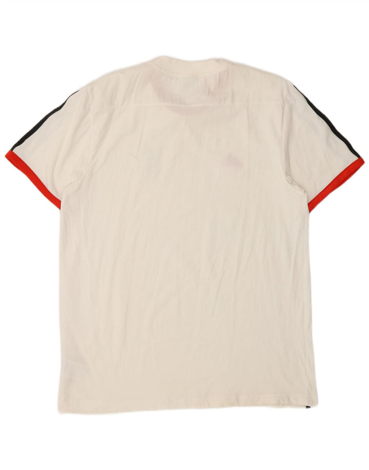 T-shirt Adidas da uomo a maniche corte, grande, in cotone bianco