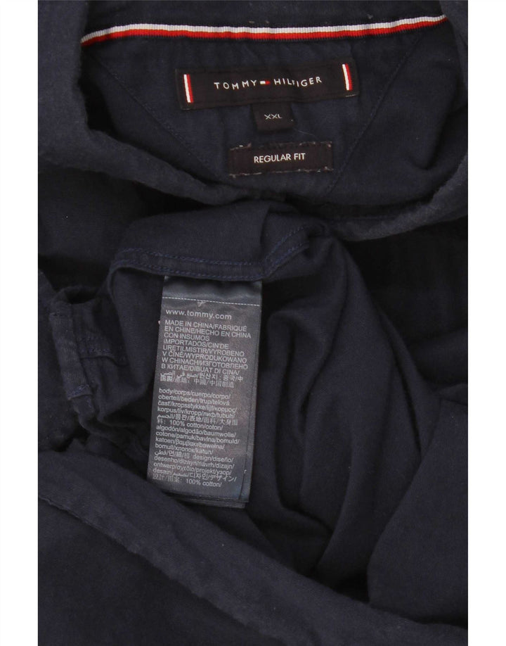 Camicia da uomo Regular Fit Tommy Hilfiger 2XL Blu Navy Colourblock