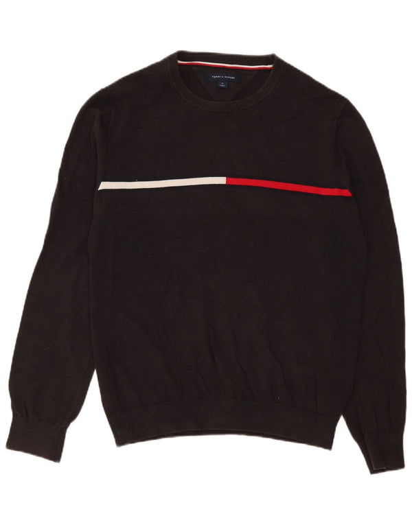 Maglione maglione girocollo da uomo Tommy Hilfiger in cotone color block grigio medio
