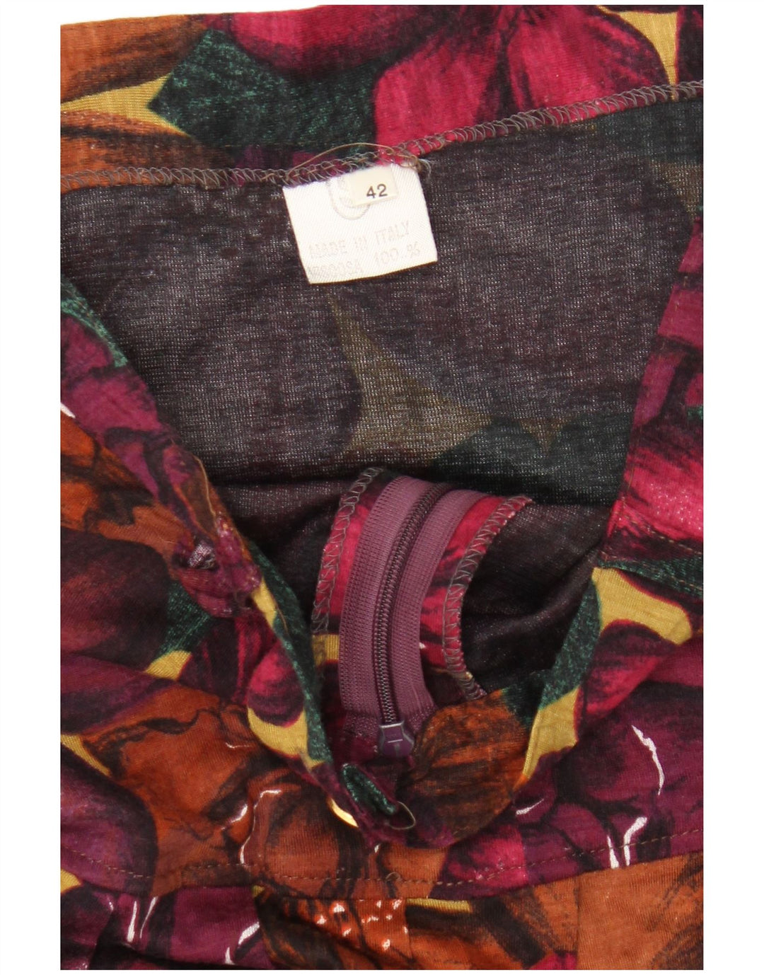 Gonna a trapezio da donna vintage IT 42 media W26 floreale multicolore
