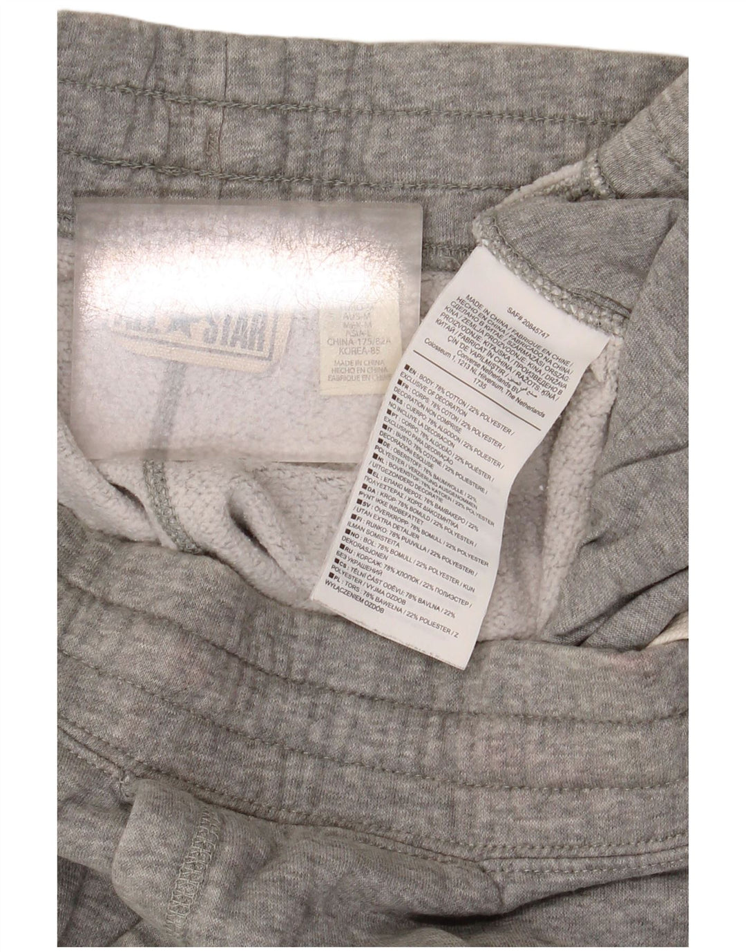 Converse Pantaloni da tuta da uomo Joggers Cotone grigio medio