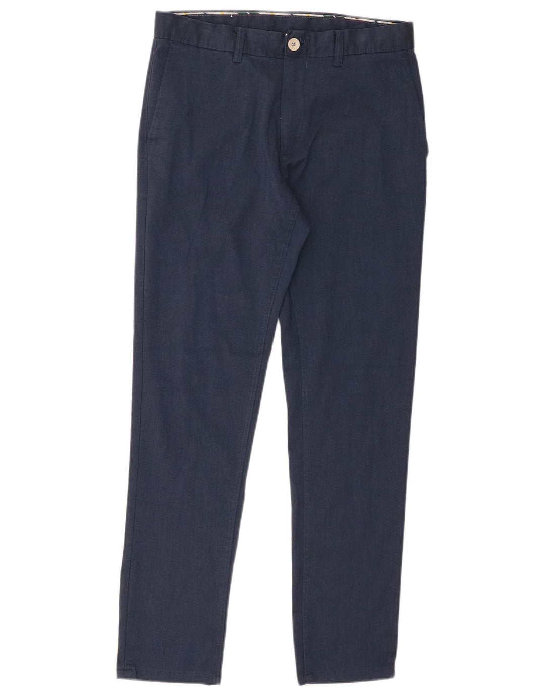 Pantaloni chino slim da uomo Zara EU 38 Small W30 L29 poliestere blu navy