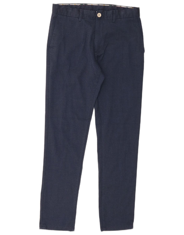 Pantaloni chino slim da uomo Zara EU 38 Small W30 L29 poliestere blu navy