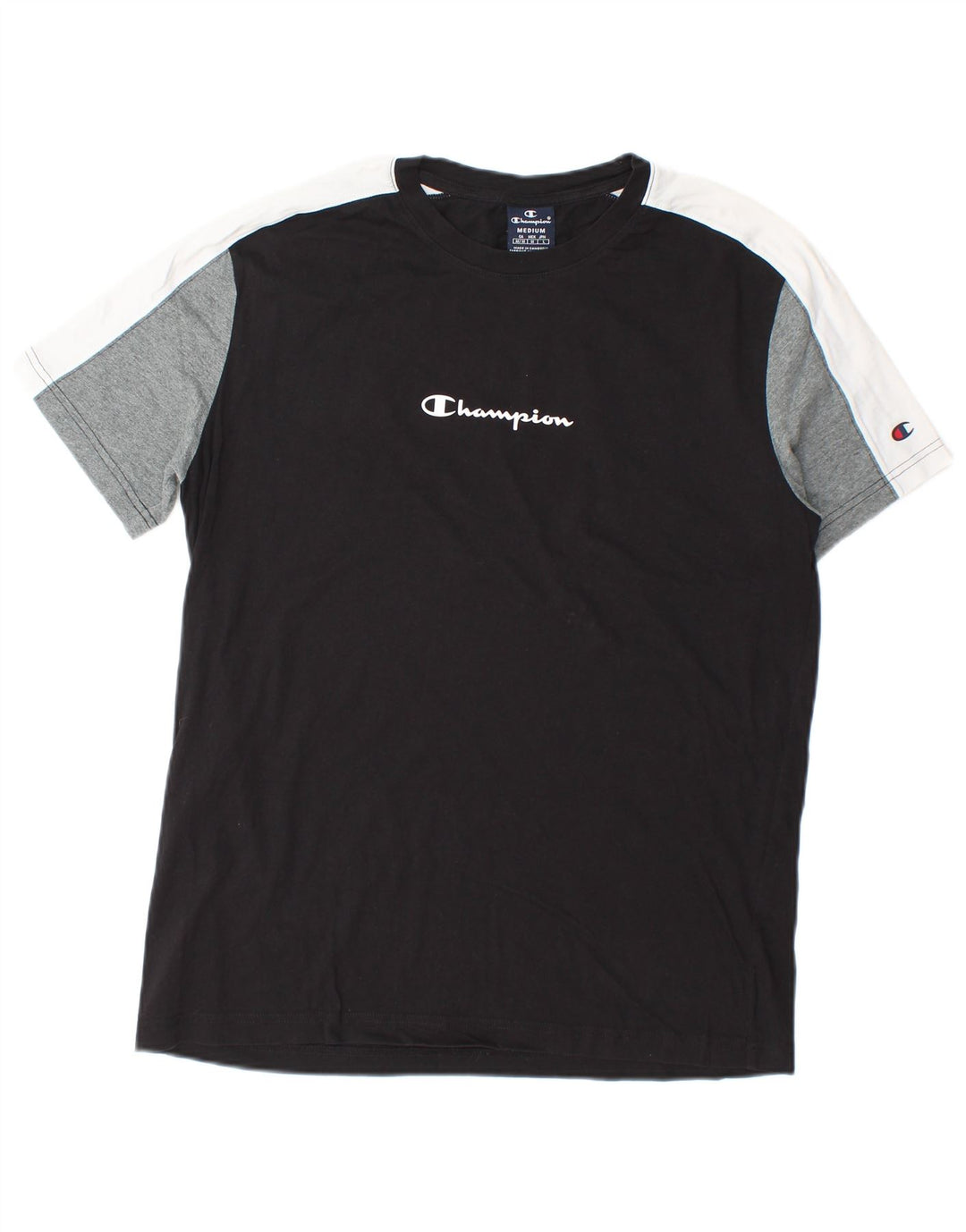 T-shirt grafica da uomo Champion Top color block nero medio