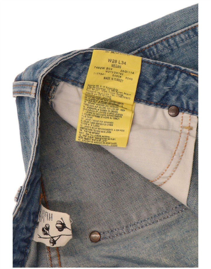 Wrangler Womens Megan Distressed Bootcut Jeans W28 L34 Cotone Blu