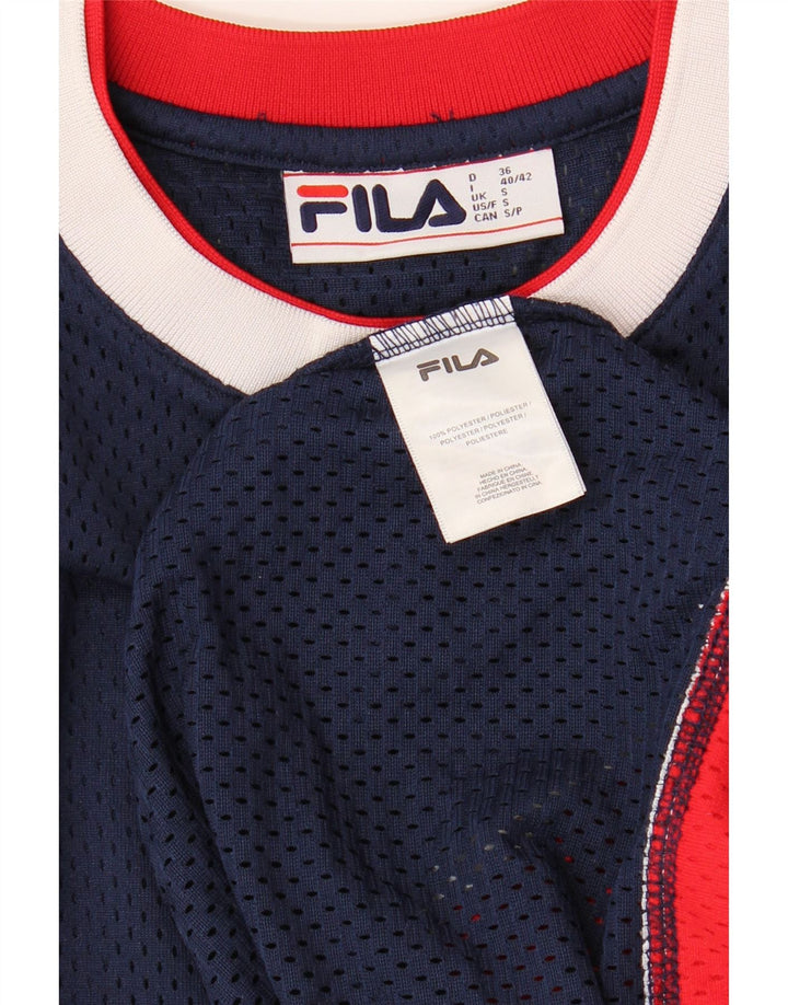 T-shirt grafica da uomo FILA Top Small blu navy