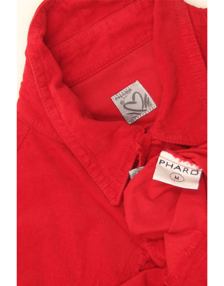 Camicia da donna in velluto a coste Phard UK 12 cotone rosso medio