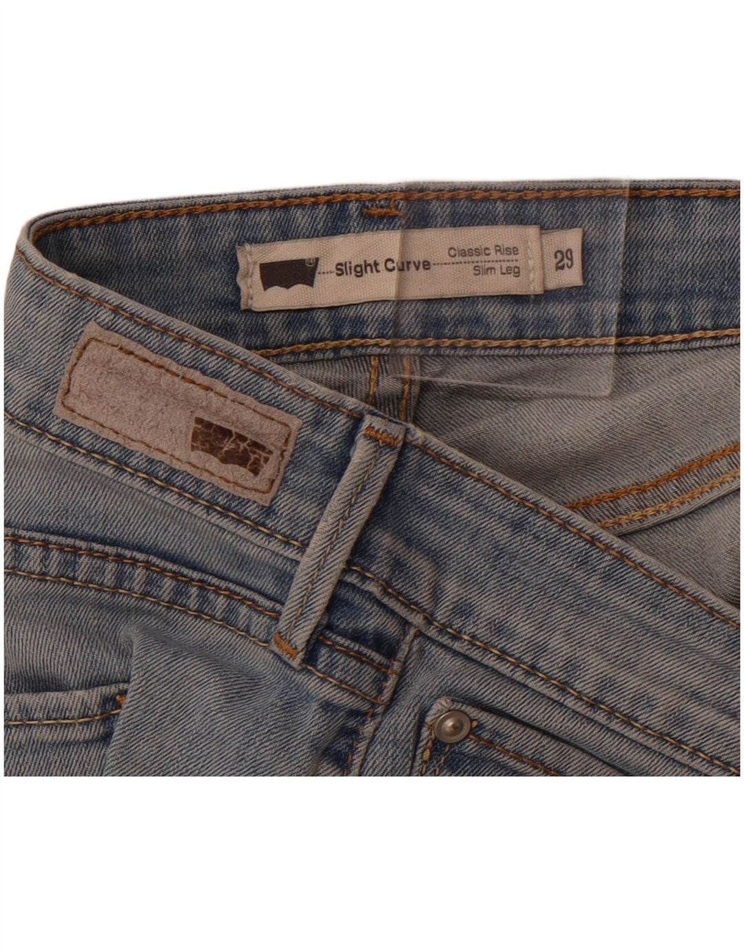 LEVI'S Jeans slim da donna con leggera curva a vita classica W29 L28 Blu