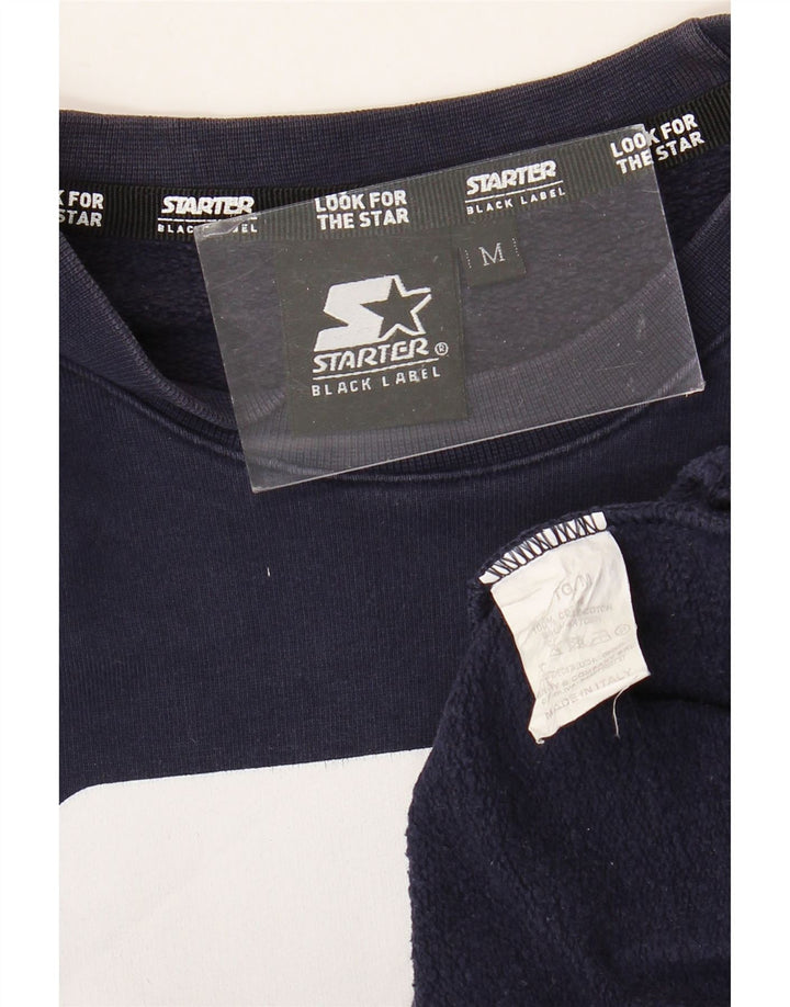 Felpa grafica da uomo Starter Maglione medio in cotone blu navy