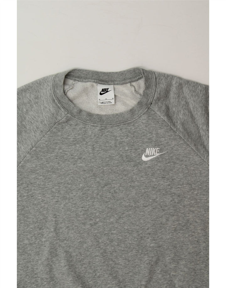 NIKE Womens Oversized Sweatshirt Jumper UK 14 Medium Grey Cotton Vintage Nike and Second-Hand Nike from Messina Hembry 