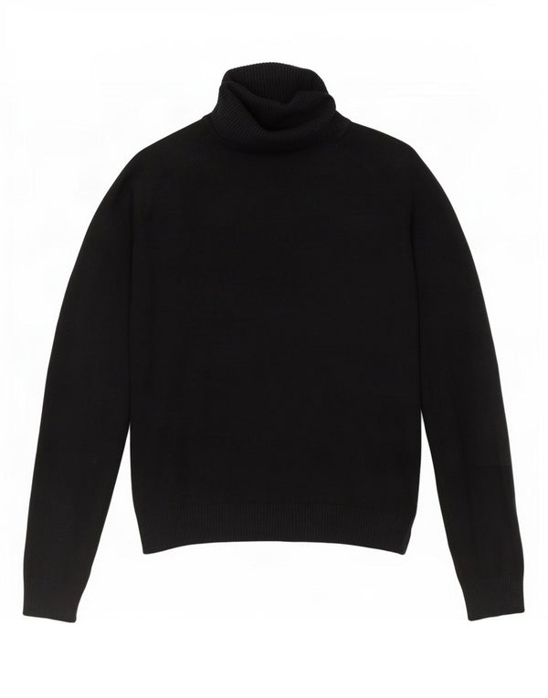 Maglione corto da donna Zara con collo alto, UK 10, piccolo in cotone nero