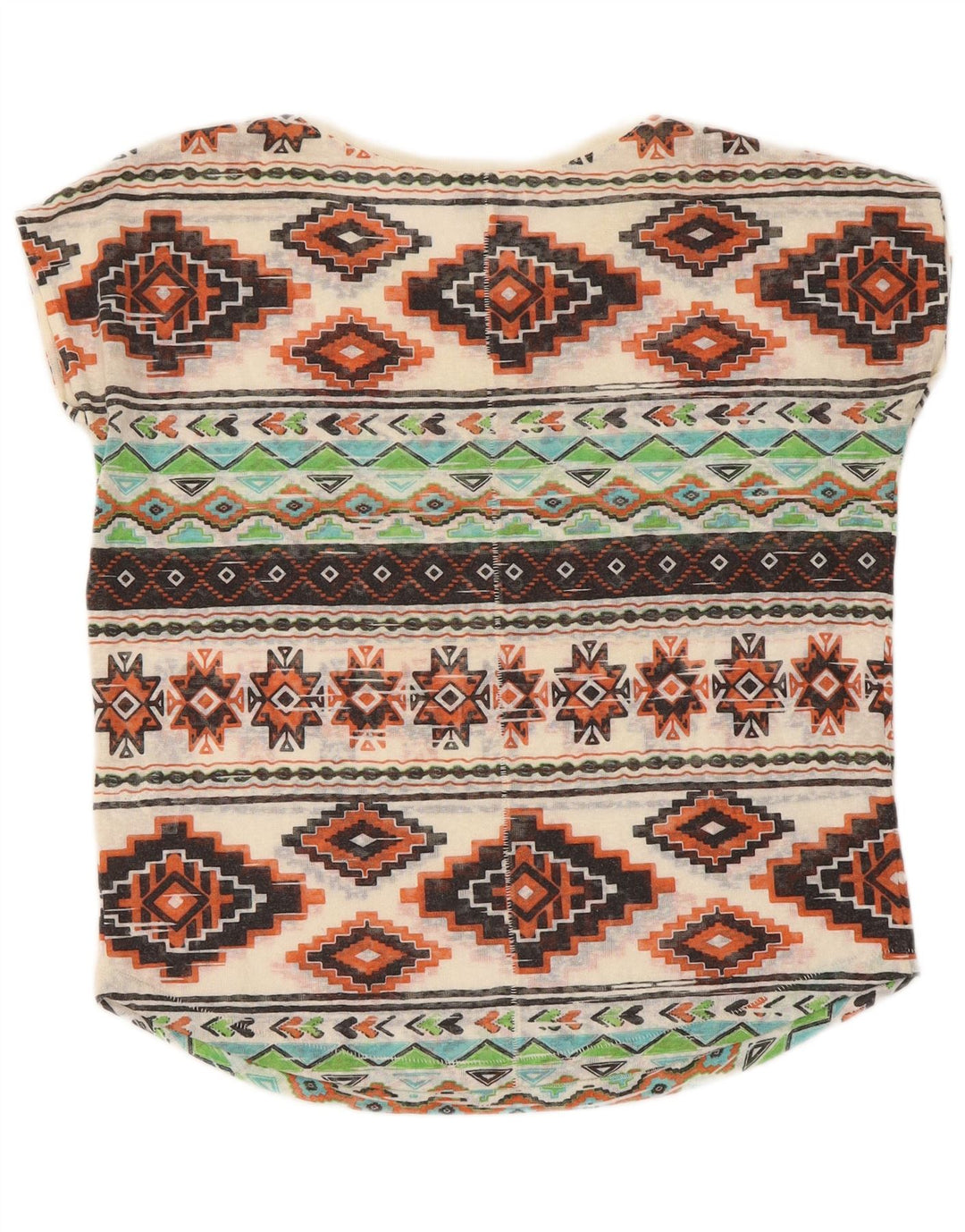 T-shirt da donna Zara UK 14 Poliestere geometrico multicolore medio