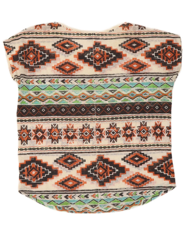 T-shirt da donna Zara UK 14 Poliestere geometrico multicolore medio