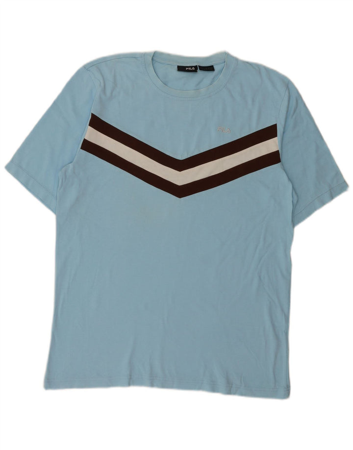 T-shirt Fila da uomo Top blu medio color block