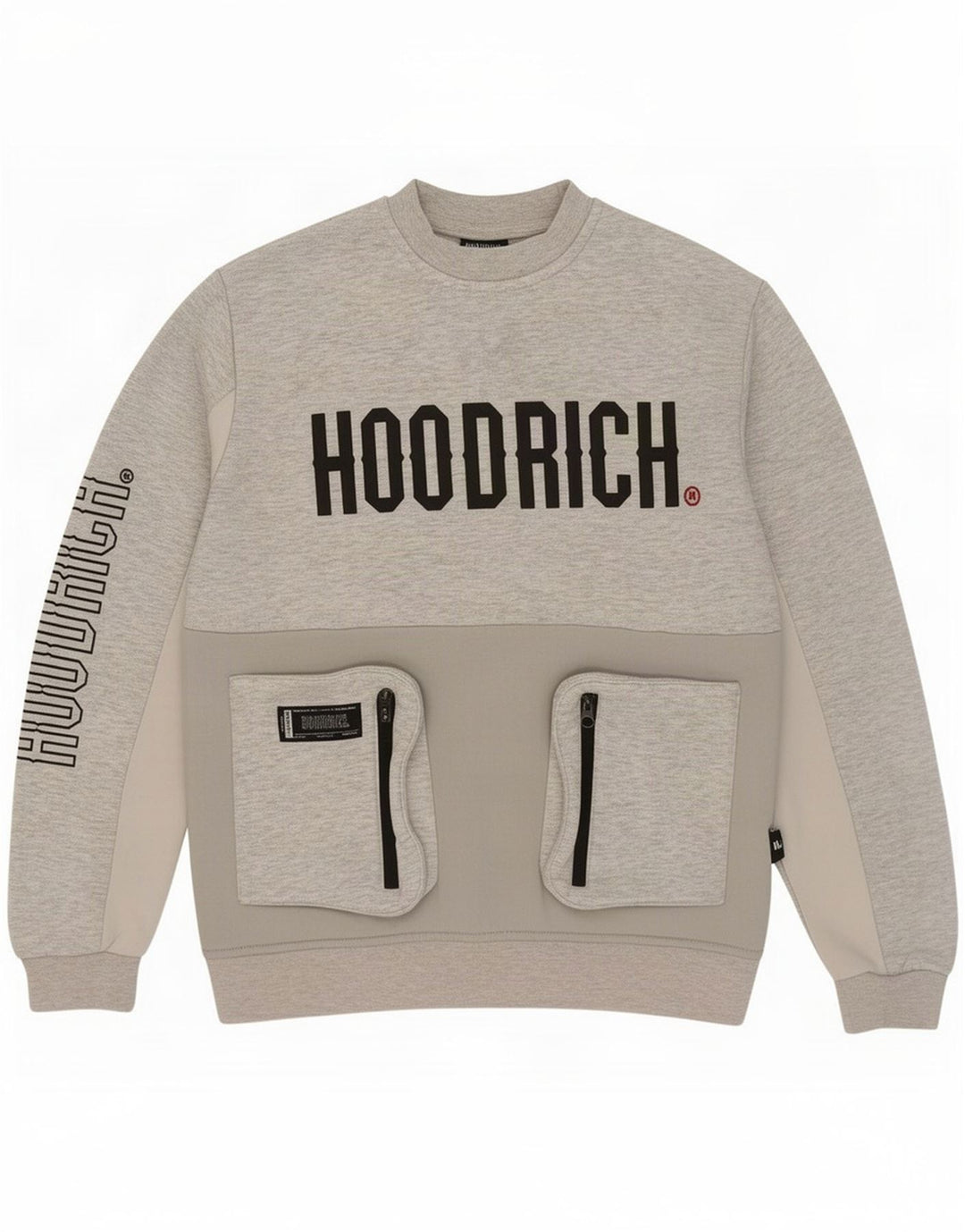 Felpa grafica da uomo Hoodrich, maglione piccolo in poliestere chiazzato grigio