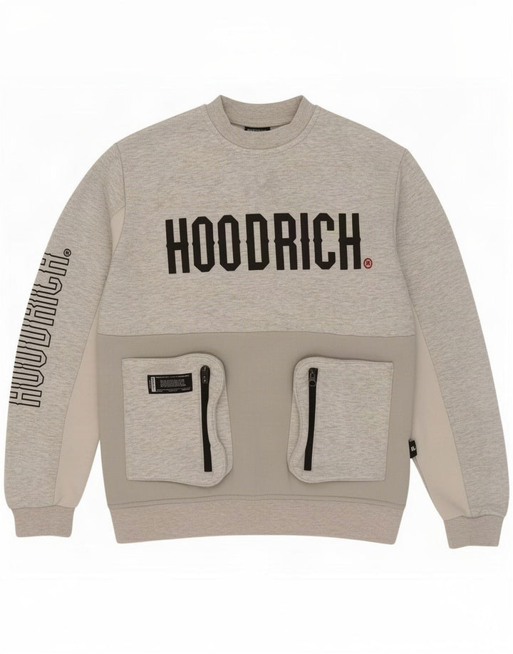 Felpa grafica da uomo Hoodrich, maglione piccolo in poliestere chiazzato grigio