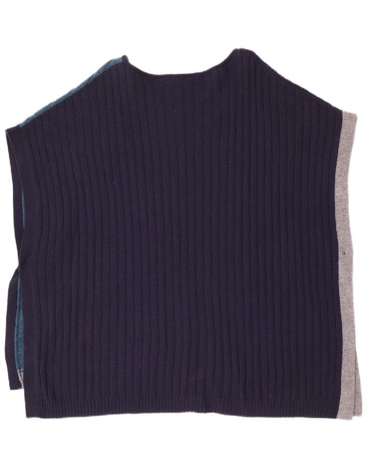 Maglione poncho da donna White Stuff UK 16 Large Blu Navy Colorblock