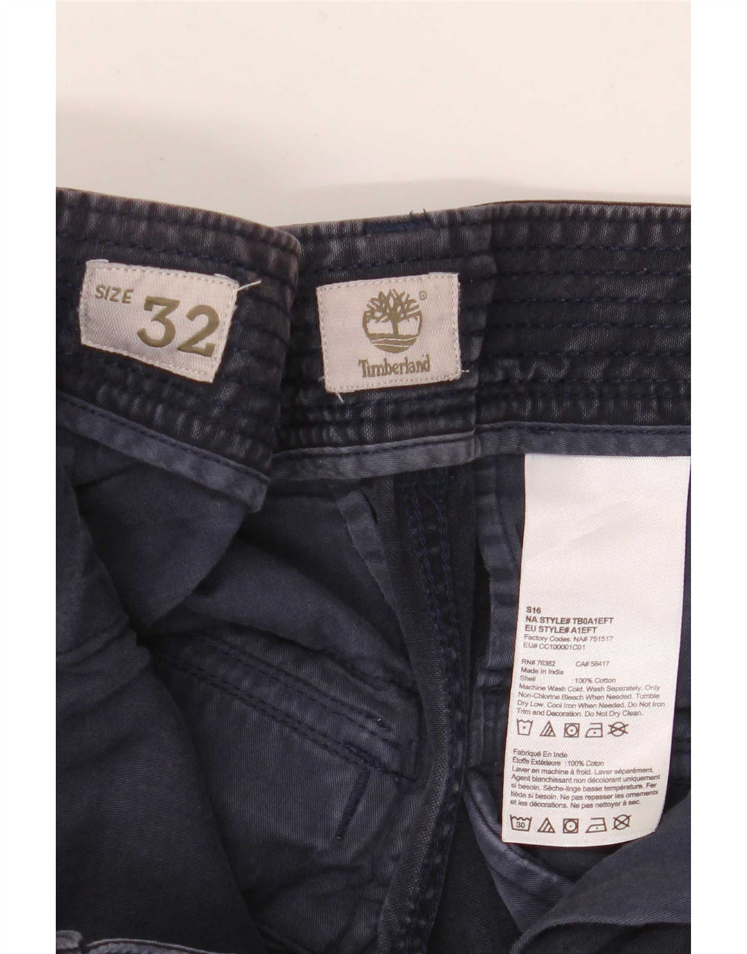 Pantaloncini cargo da uomo Timberland W32 medio cotone blu navy