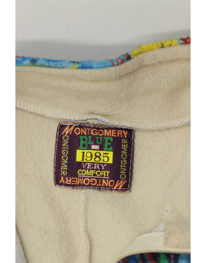 MONTGOMERY Maglione in pile da uomo con zip e collo grande multicolore a blocchi di colore