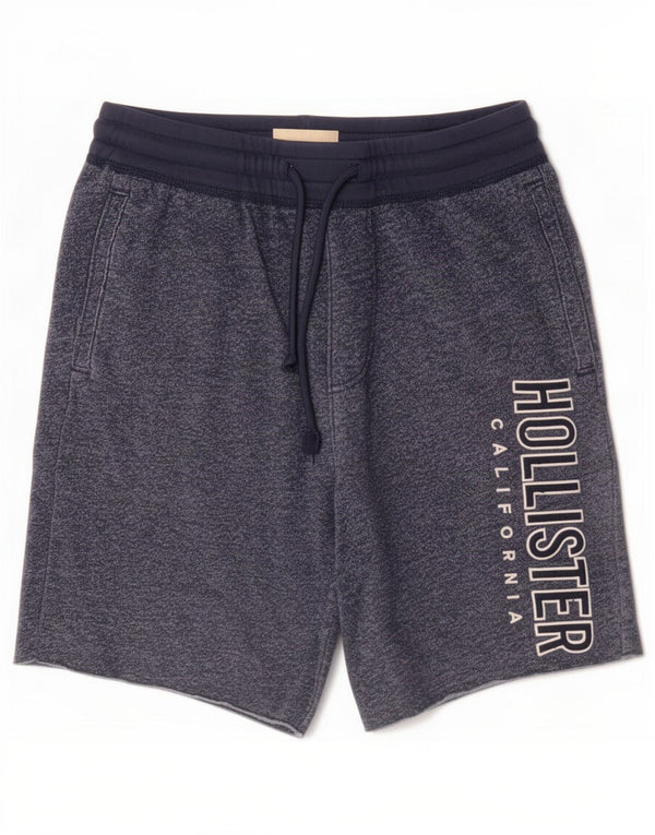 Pantaloncini sportivi Hollister da uomo con grafica XS in cotone chiazzato blu navy